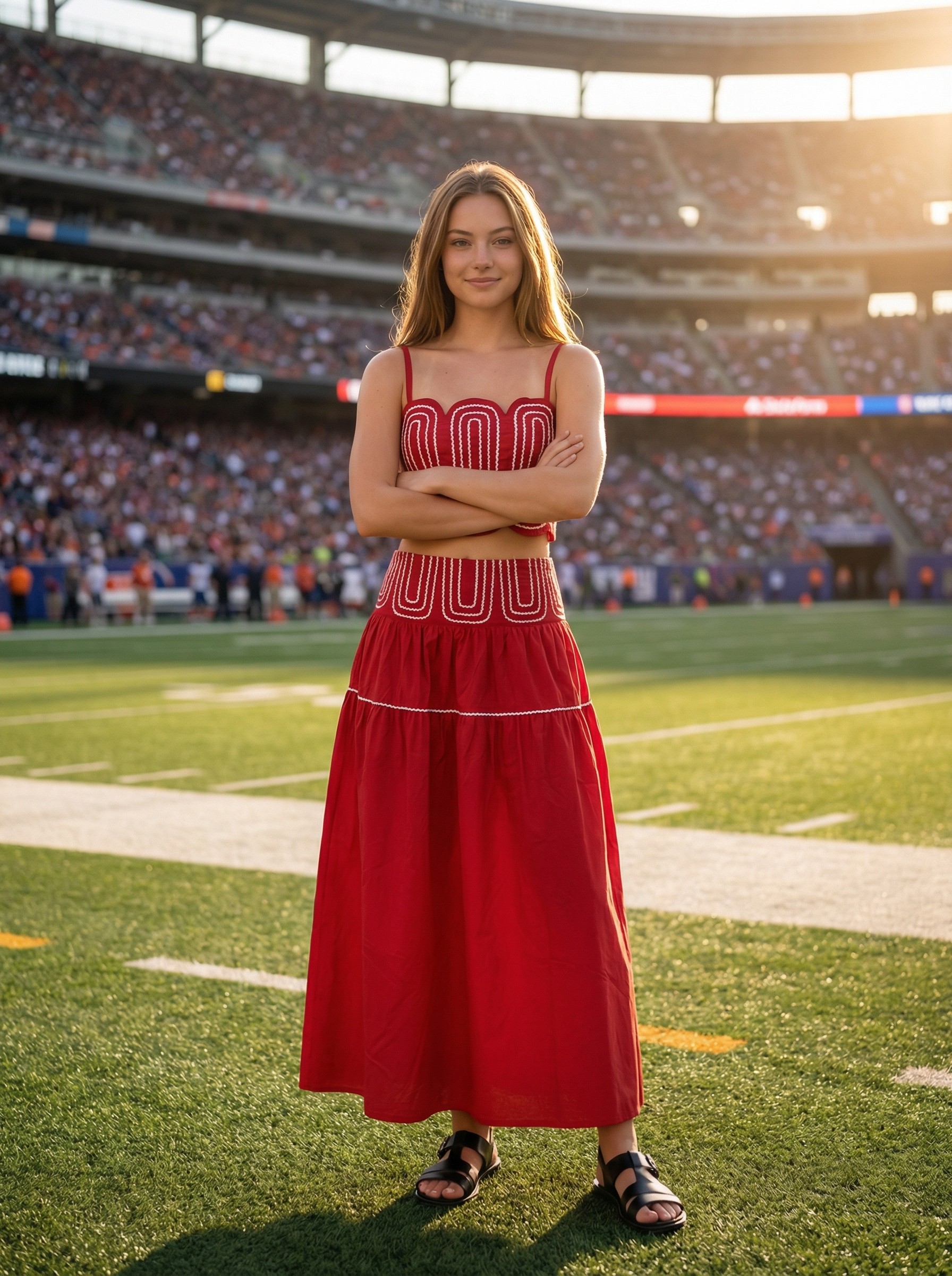 Exclusive Lace Trimmed Top & Skirt Set