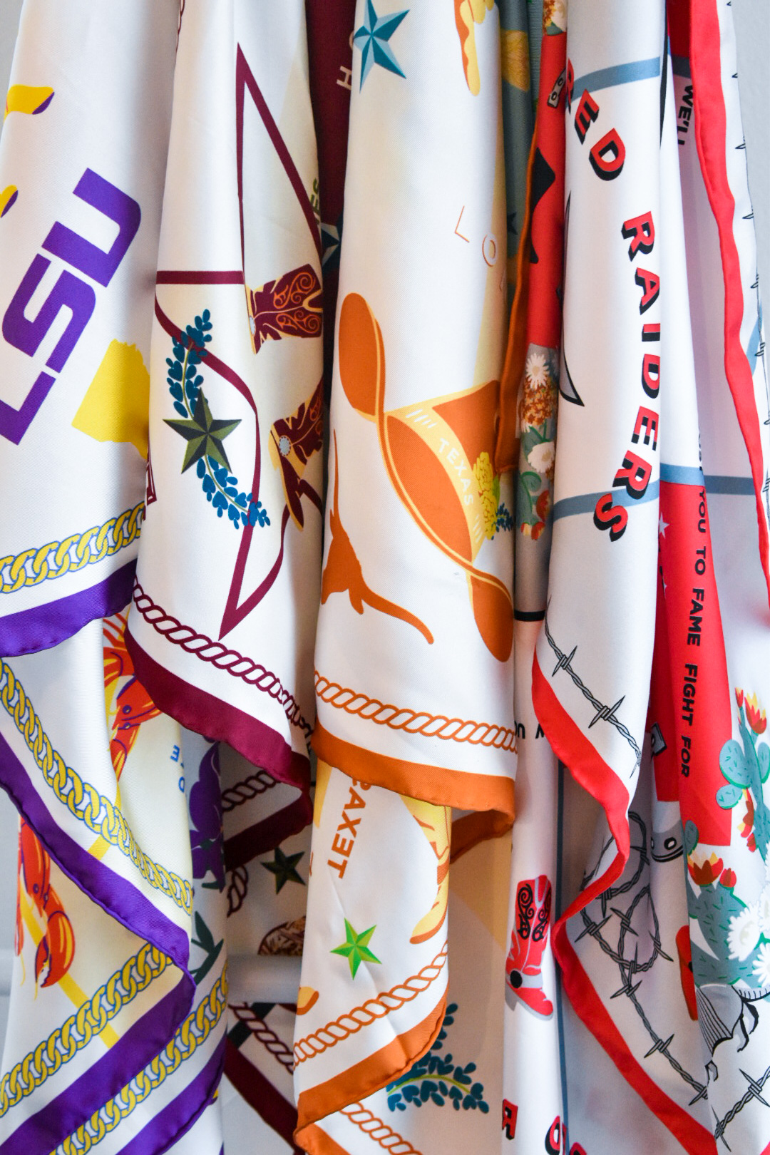 Collegiate silk scarves