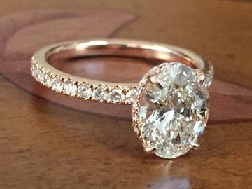 Rose gold diamond engagement ring