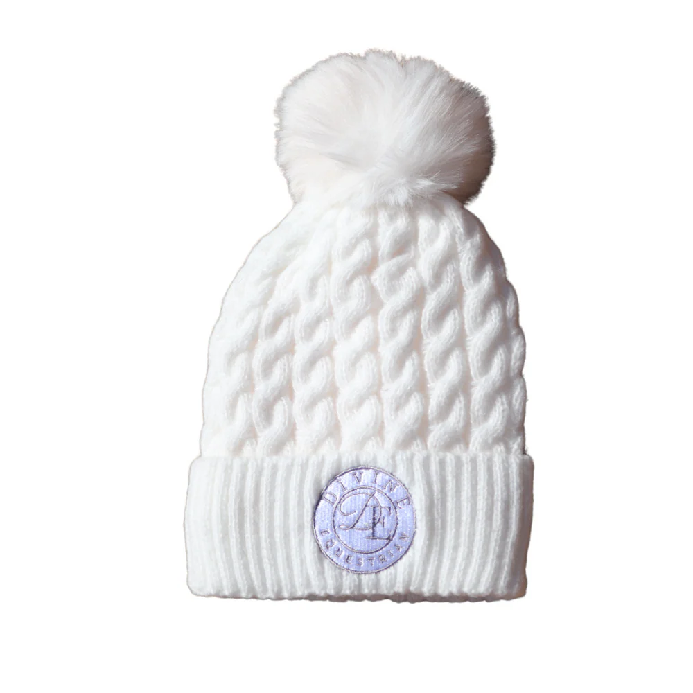 Website Photo of White Branded Winter Beanie