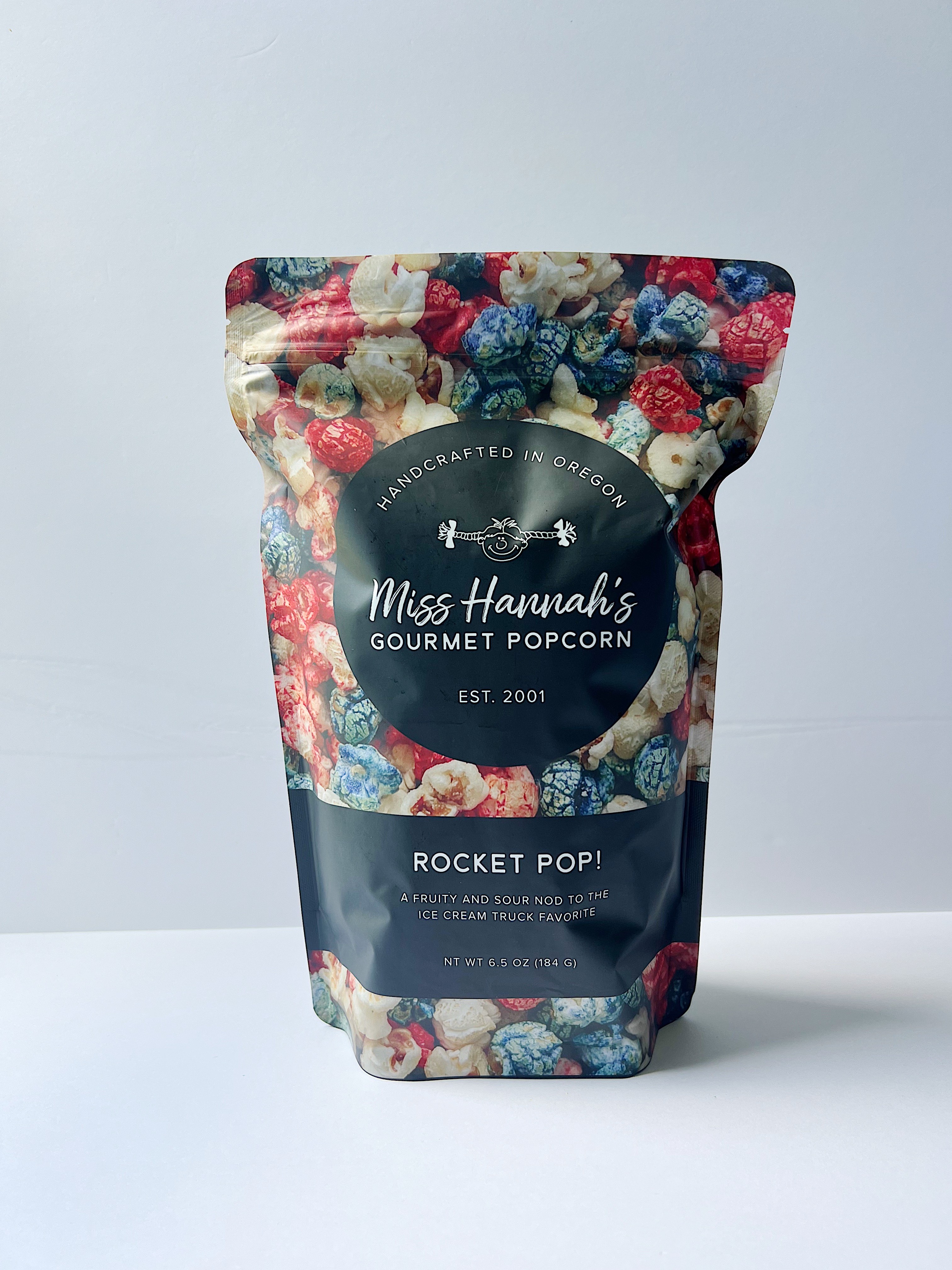 Front Profile of Rocket Pop! Gourmet Popcorn