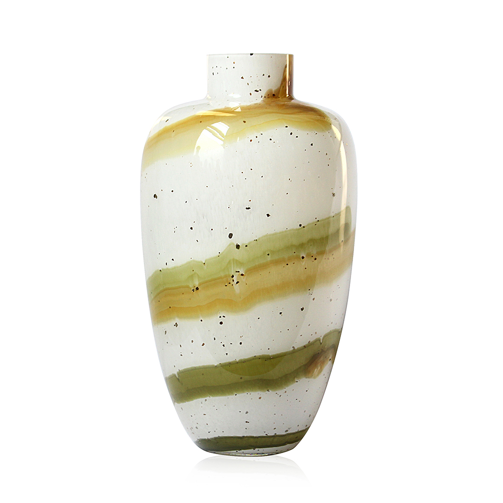 Verdant marble art glass vase