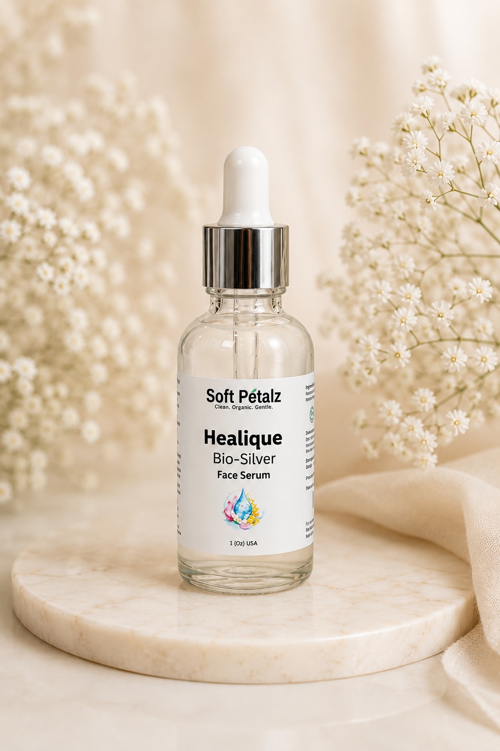 Meet Healique, a refined, ultra-light facial serum handcrafted by Soft Petalz Organic Cosmetics, created to heal, calm, and restore even the most sensitive and acne-prone skin.