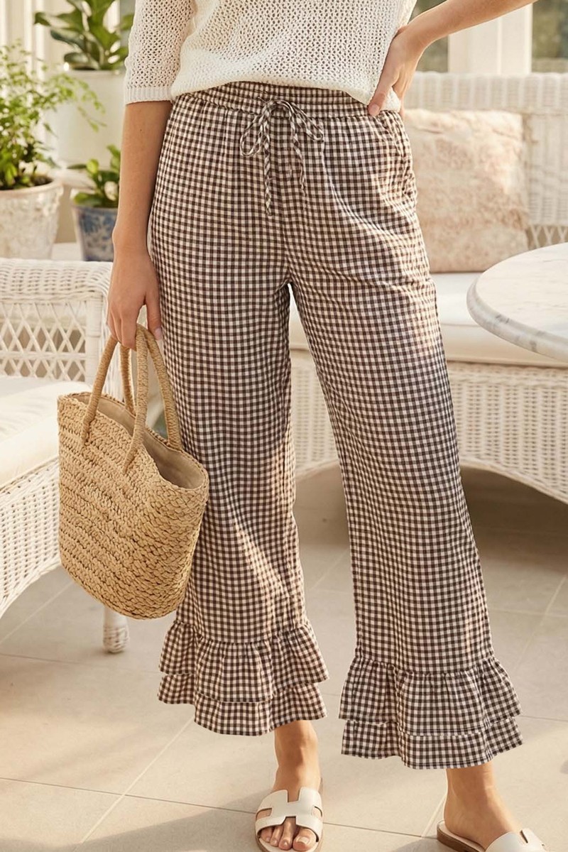  gingham casual pants
