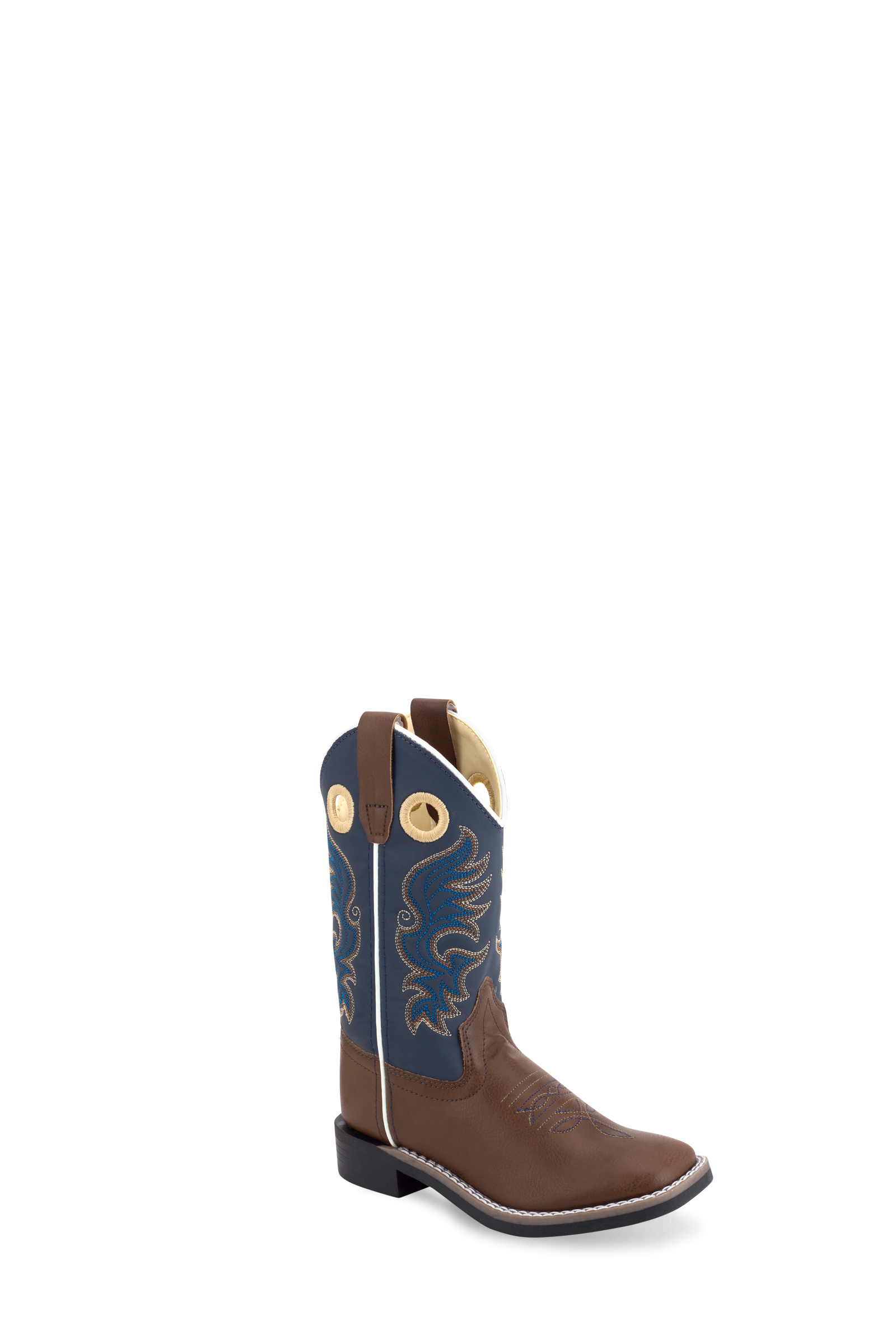 All over leatherette, 6 – row fancy stitch, natural welt, white double row welt stitch, removable cushion comfort insole, broad square toe & flexible TPR outsole.