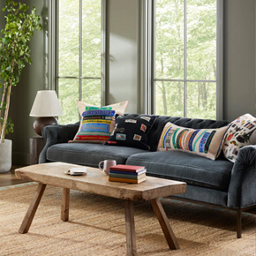 Rifle Paper Co. x Loloi offers a vibrant collection of rugs, pillows, and wall art inspired by Anna Bond's original paintings.