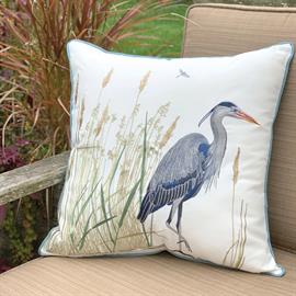 Rightside Design - Blue Heron & Saltmarsh Outdoor Pillow