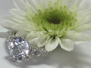 White Sapphire Engagement Ring
