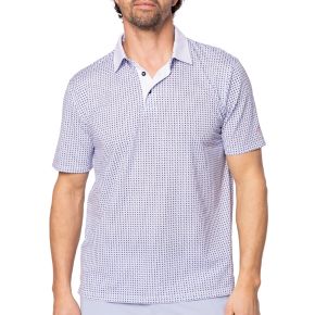 Lightweight & Breathable Polo In 'Tilted Plaid' Print & Stretch Baby Pique Fabric