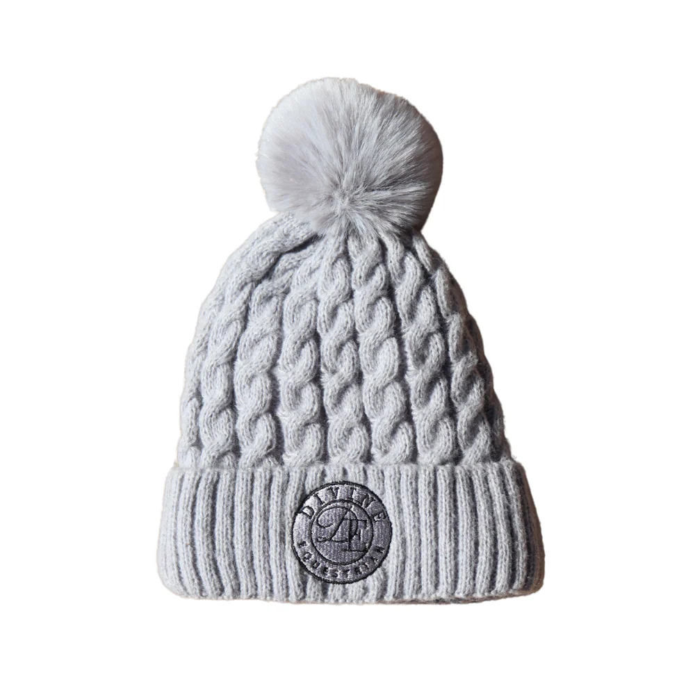 Website Photo of Gray Branded Winter Beanie