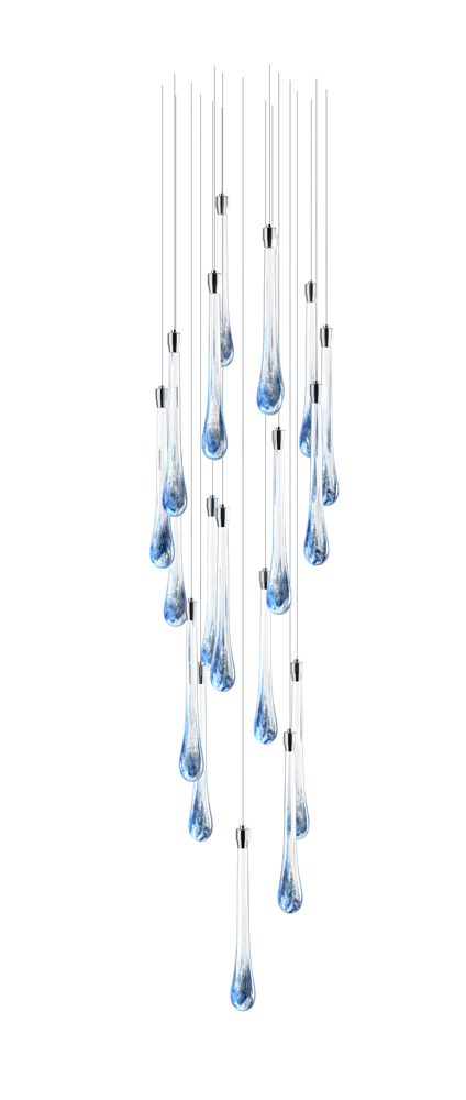 Color: crystal + middle blue + turquoise + soda Diameter: 360 mm (14,17 in) Height: 1350 mm (53,15 in) Weight: 6 kg Light source: 9 x LED chip