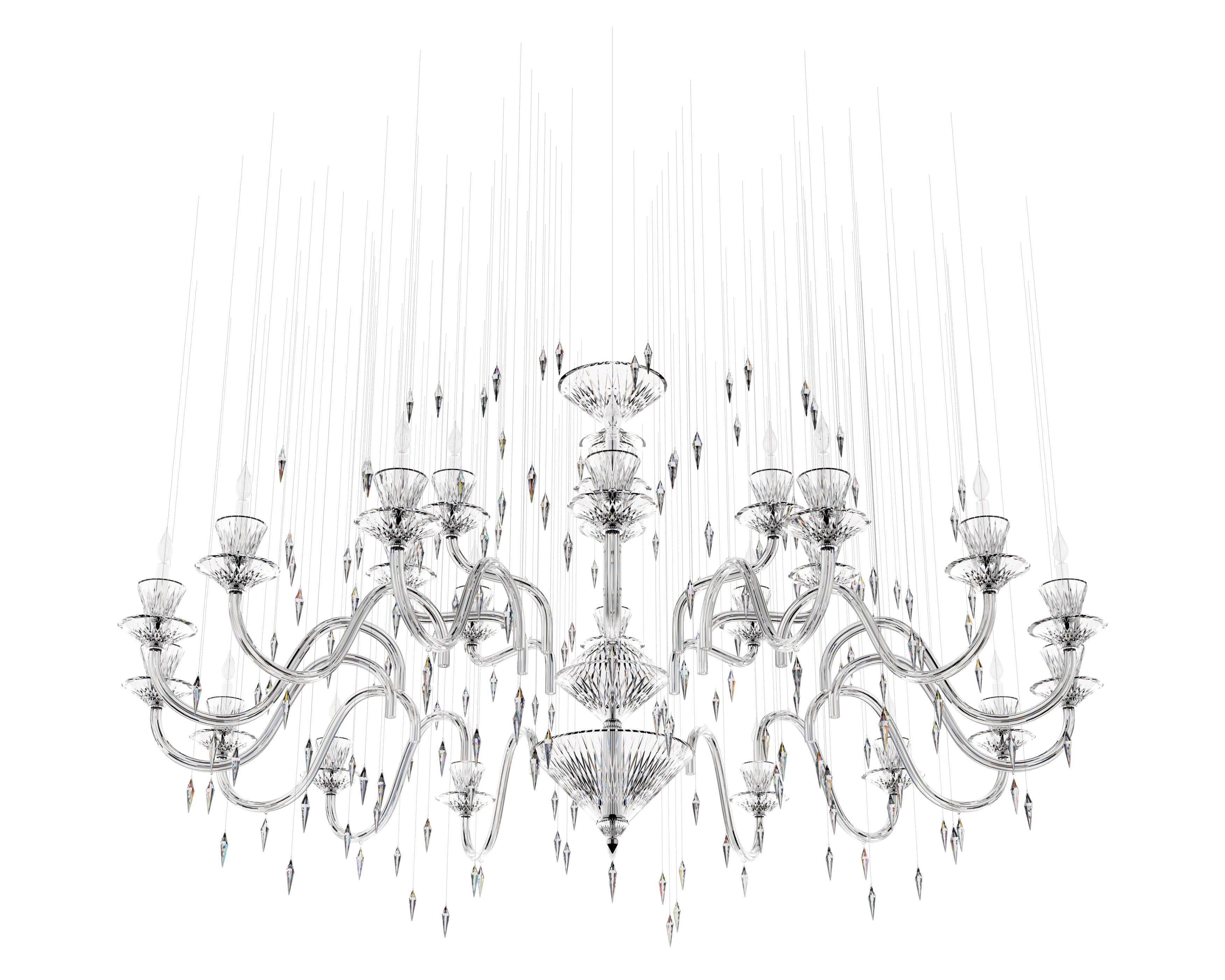  635/16 + 8 ARMS + CS/03/12 GU10 Color: crystal Diameter: 2100 mm (82,68 in) Height: 1200 mm (47,24 in) Weight: 40 Kg Light source: 12 x GU10