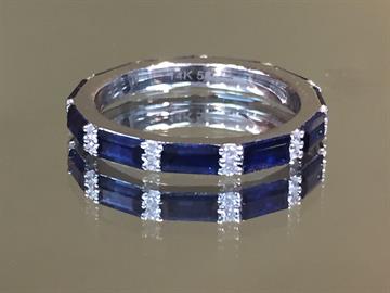 Sapphire and diamond band