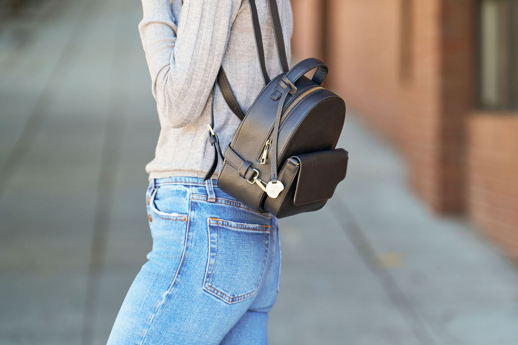Introducing Rebecca, your go-to backpack for style and convenience. Rebecca is designed for those who crave a touch of fun and functionality in their daily fashion. Transforms into a sling handbag.