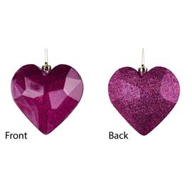 7.25" LASER GLITTER GEM HEART ORNAMENT