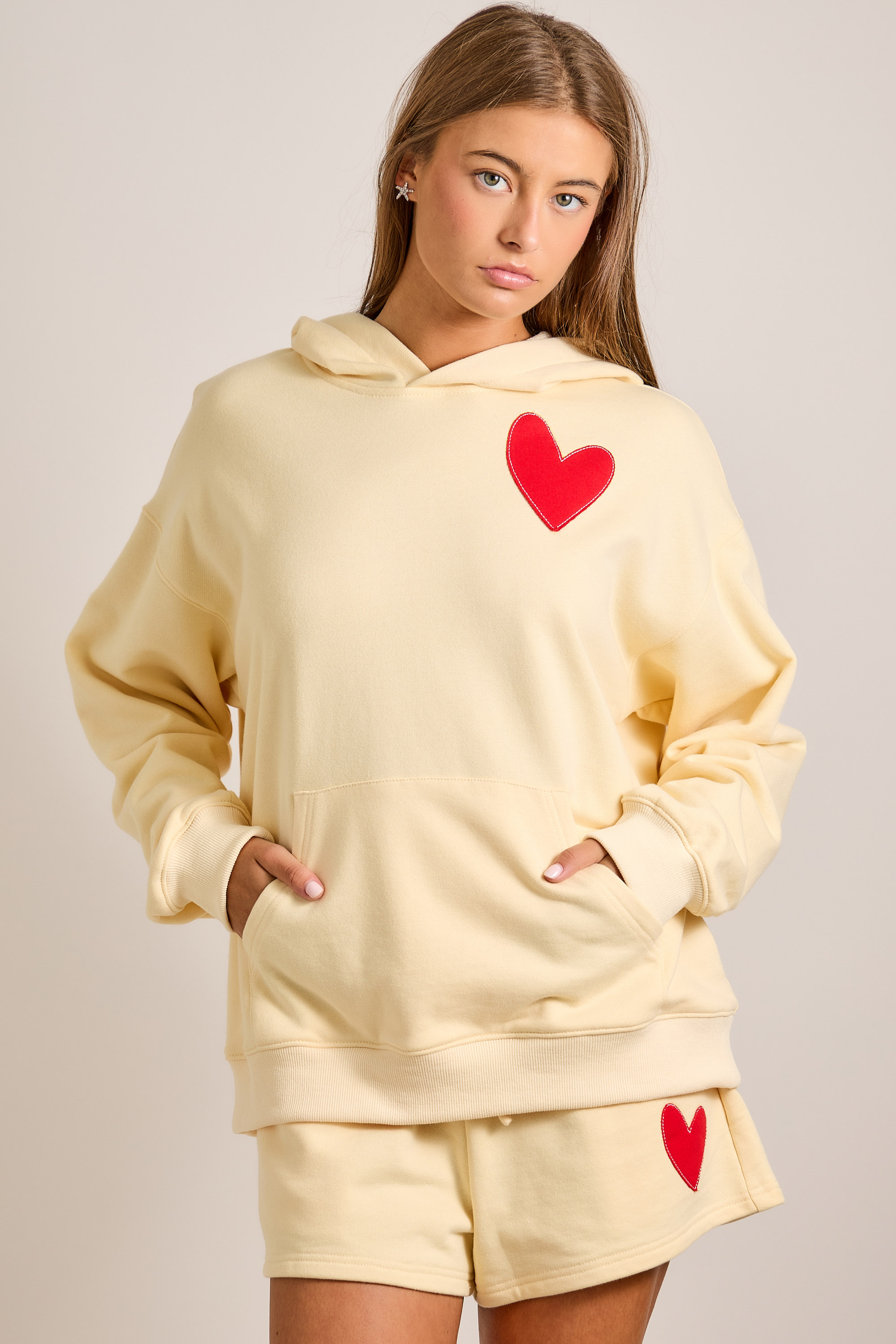 3D Puff print hoodie jacket with matching set shorts