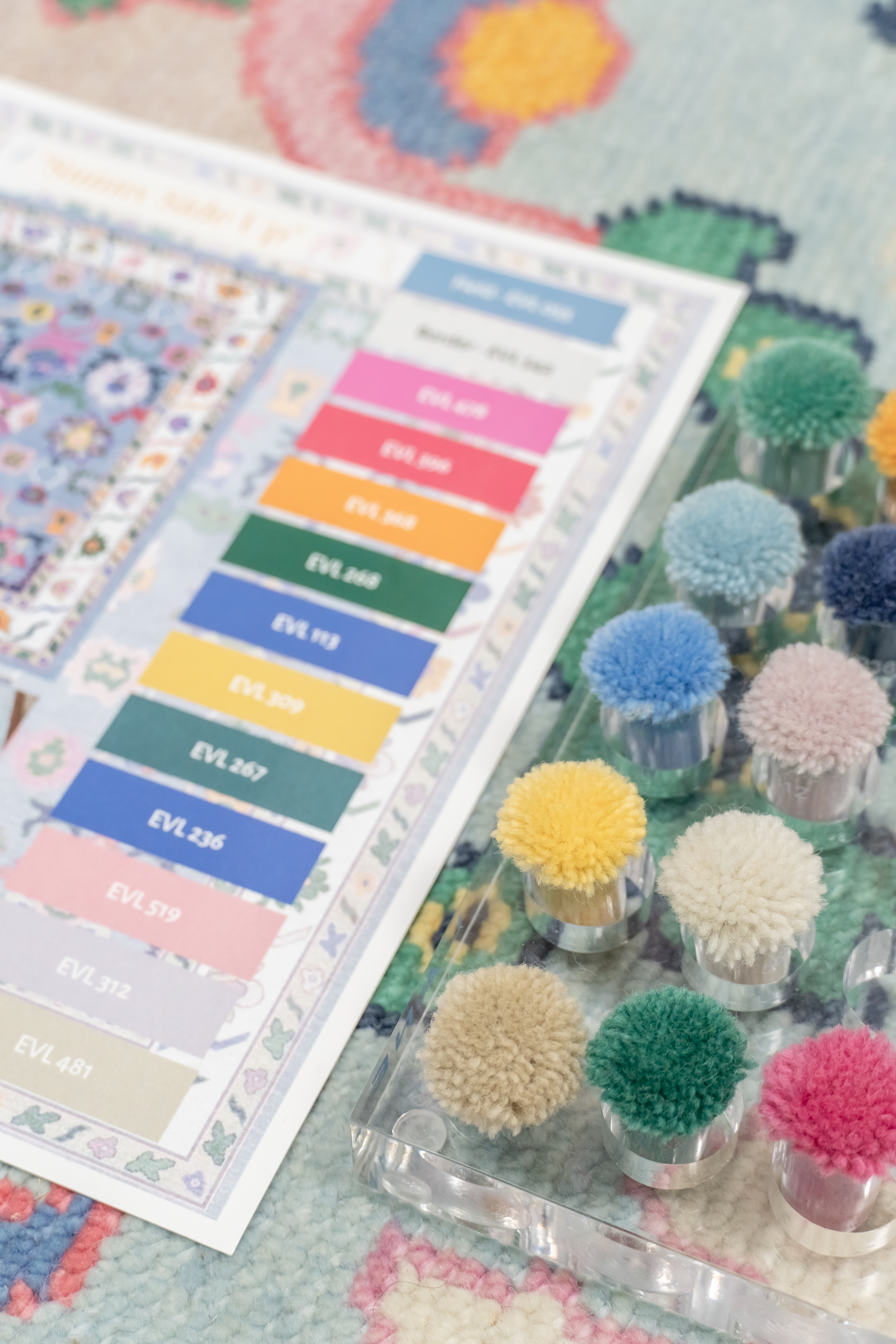 A $750 value, customize your very own English Village Lane rug inside of Textile Salon.