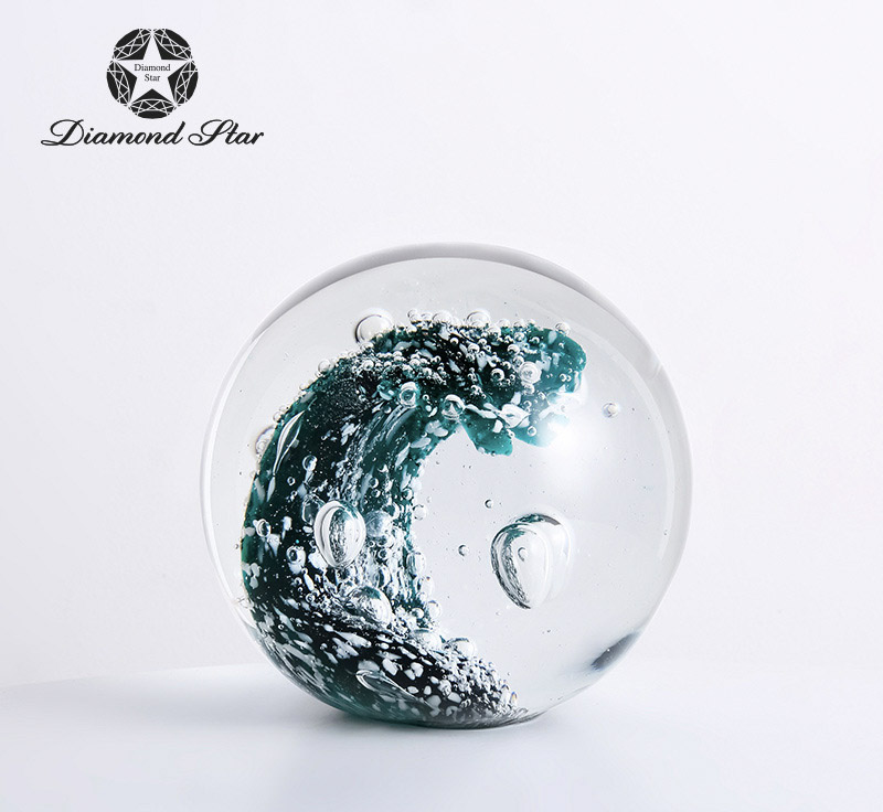 Ocean inspired glass orb.