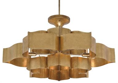 Grand Lotus Gold Chandelier