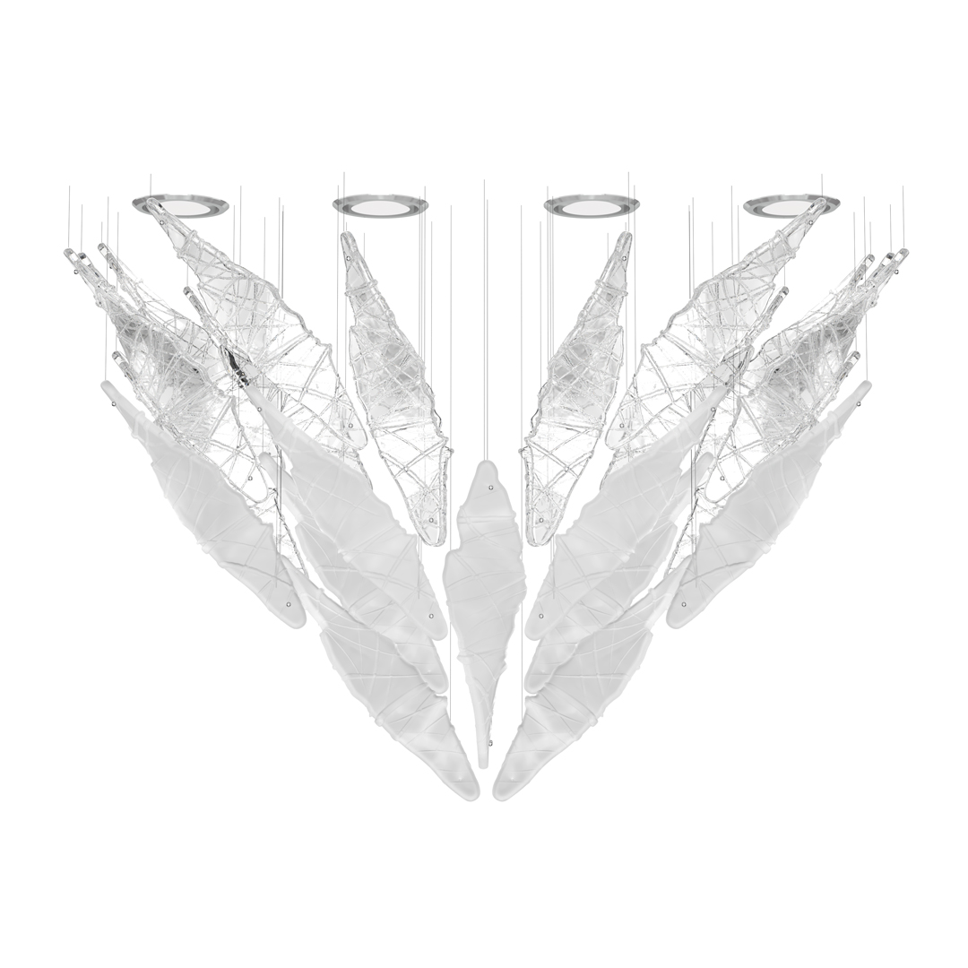  Colour: crystal/crystal matt  Length: 700 mm (27,56 in)  Width: 250 mm (9,84 in)  Height: 500 mm (19,69 in)  Weight: 5,5 kg  Light source: 4 x G10