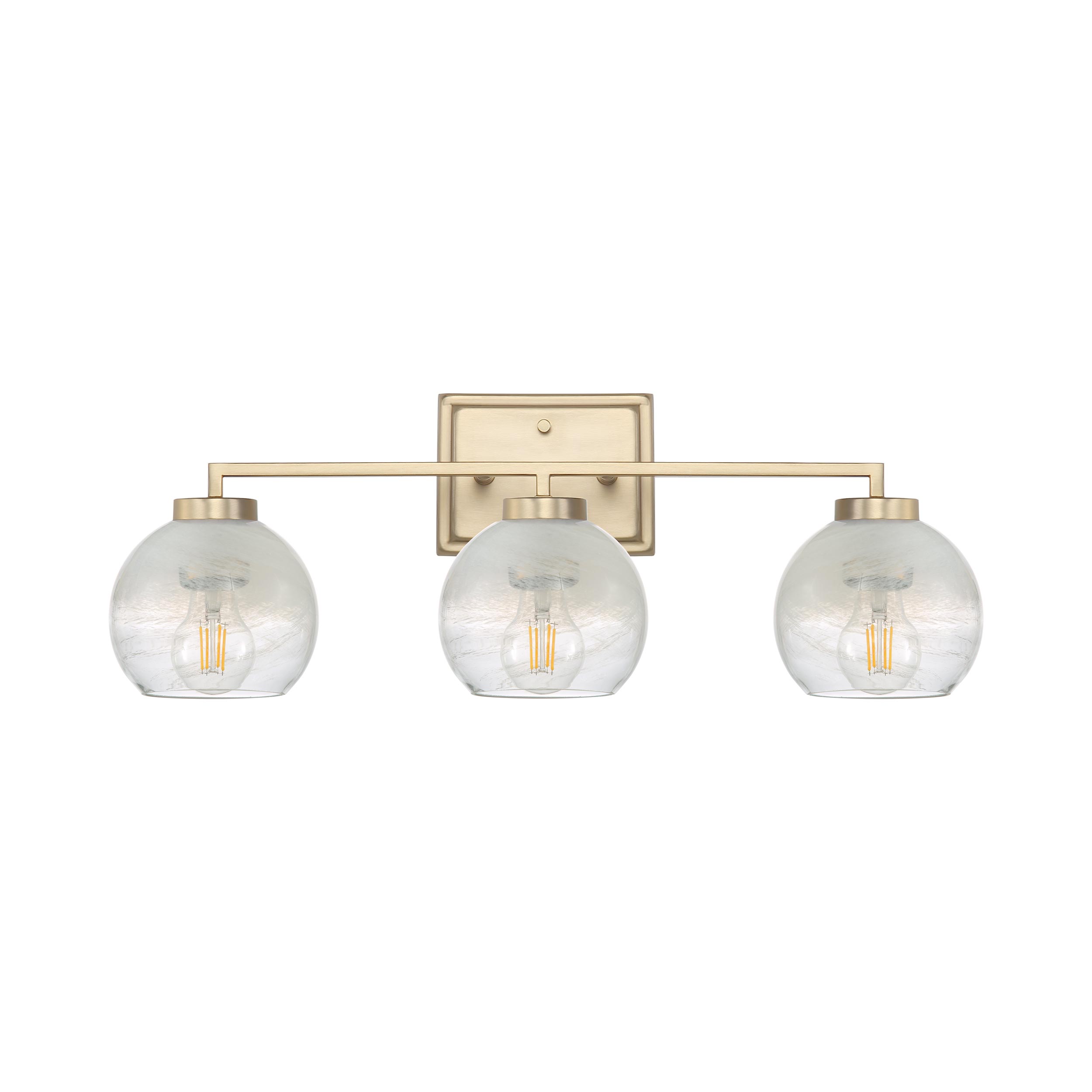 Elliott 3-Light Bath Vanity - Brushed Champagne Bronze with Alabaster Glass