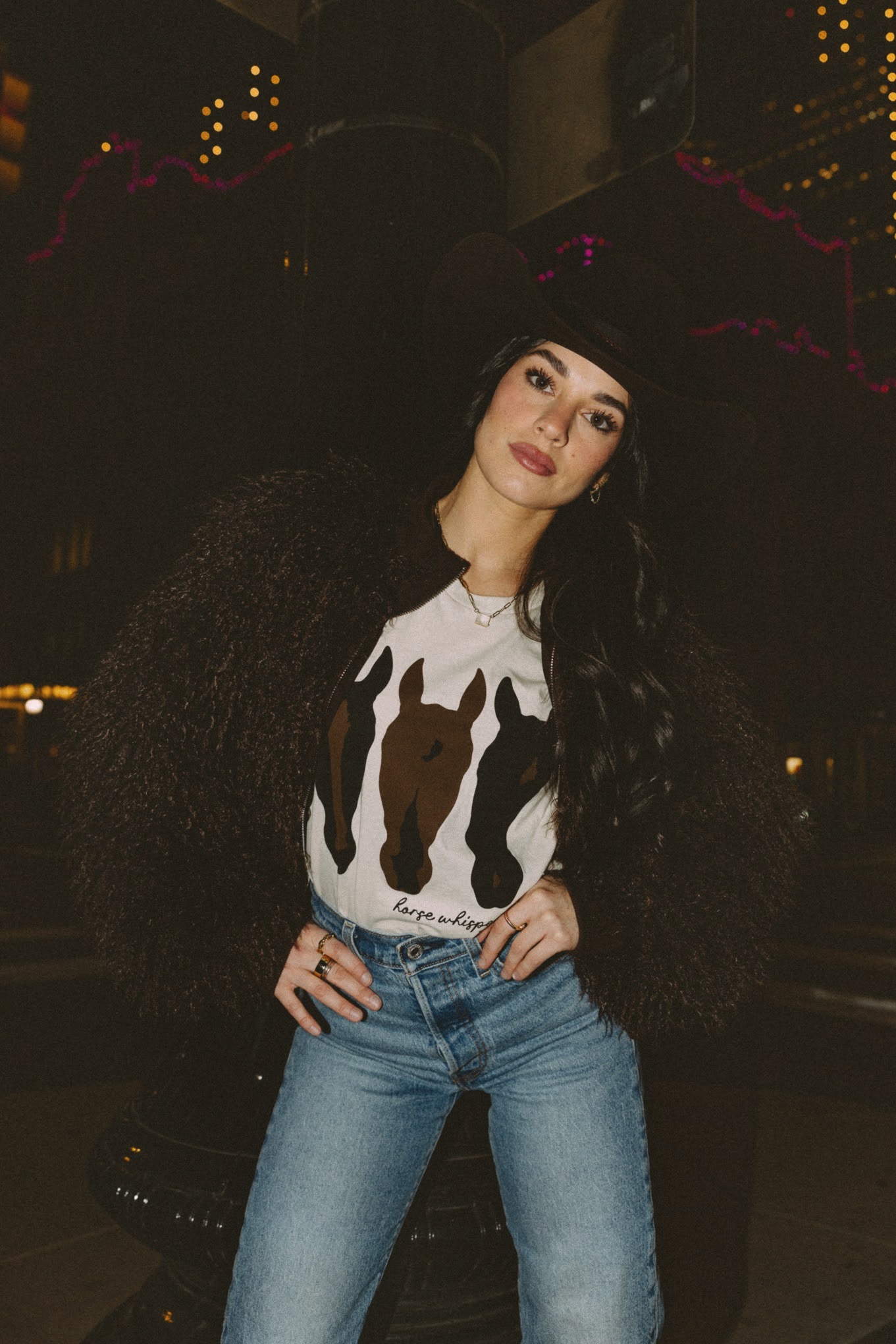Faux Fur Jacket in Brown