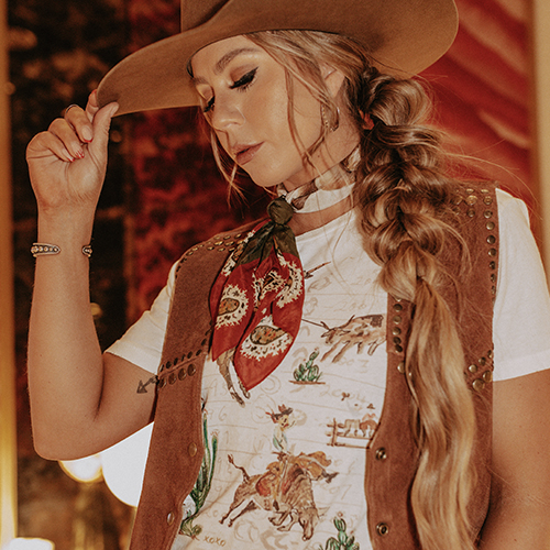 One of our best selling tees + scarves!
