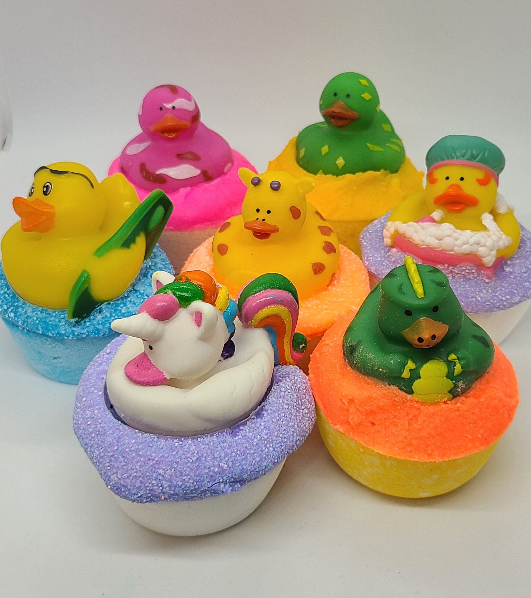 These bath bombs fizz, foam and bubble. 