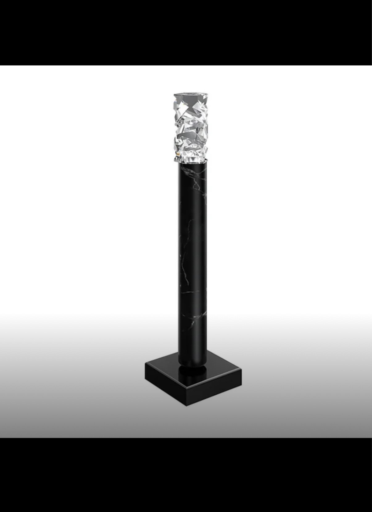 Color: black marble nero marquina/crystal Length: 93 mm (3,66 in) Width: 93 mm (3,66 in) Height: 390 mm (15,35 in) Weight: 1,8 kg Light source: 1 x LED Chip
