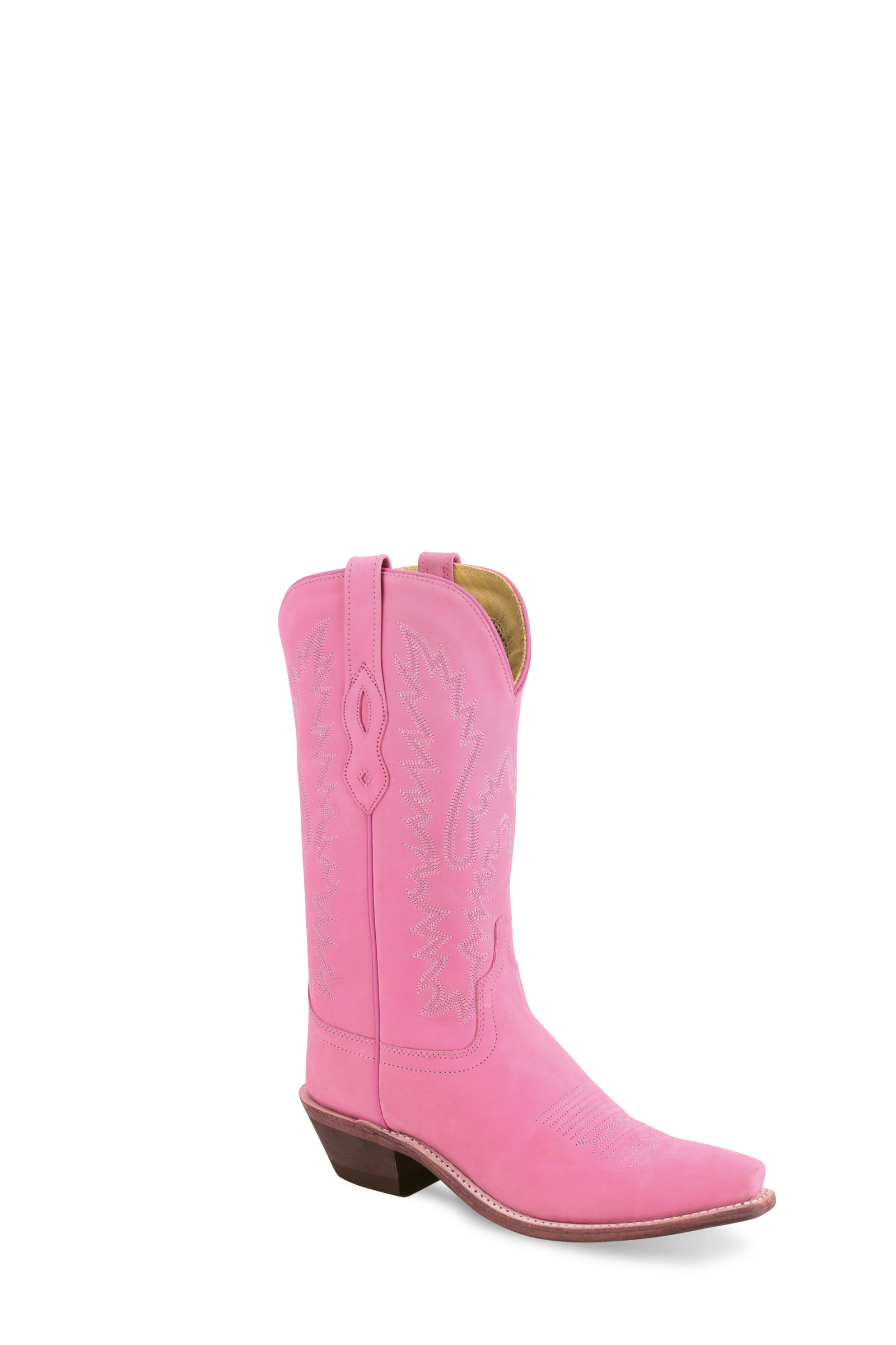 All over leather with 12" shaft, fully leather lined, Goodyear welted, cushion leather insole, cowboy heel, snip toe and leather outsole.