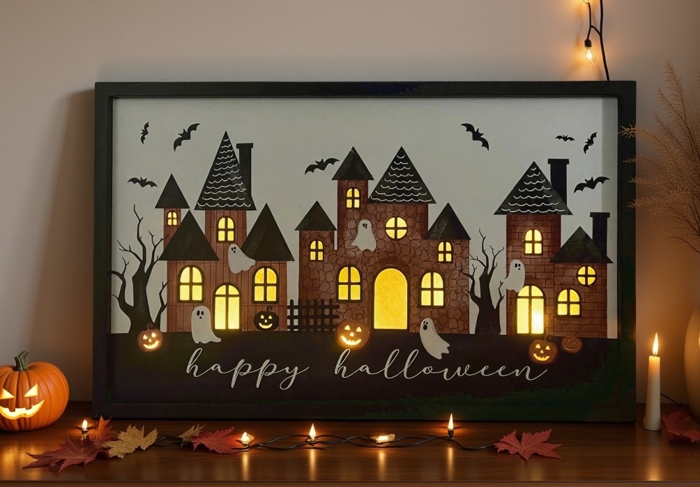 LED Happy Halloween Frame