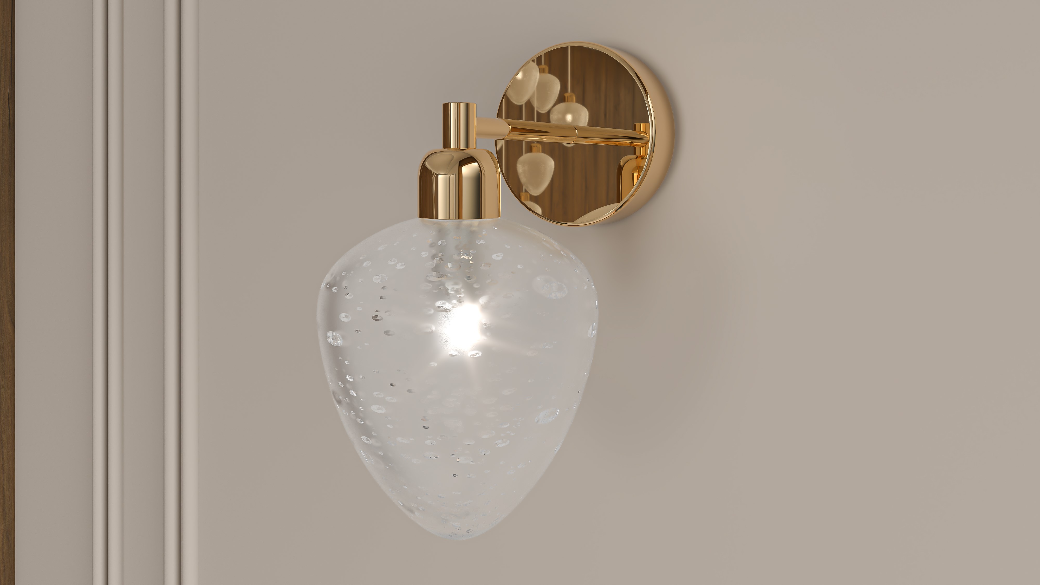 Color matt crystal + soda Diameter: 120 mm (4,72 in) Height: 240 mm (9,45 in) Dept: 180 mm (7,09 in) Weight: 1,3 kg Light source: 1 x G9