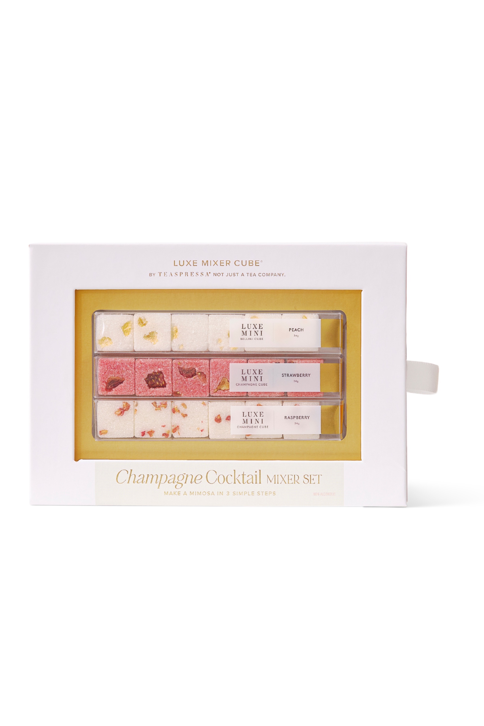 Artisan champagne made easy with our LUXE Champagne Cubes. Simply drop a cube or two and experience elevated, fruit-forward bubblies anywhere, anytime. 