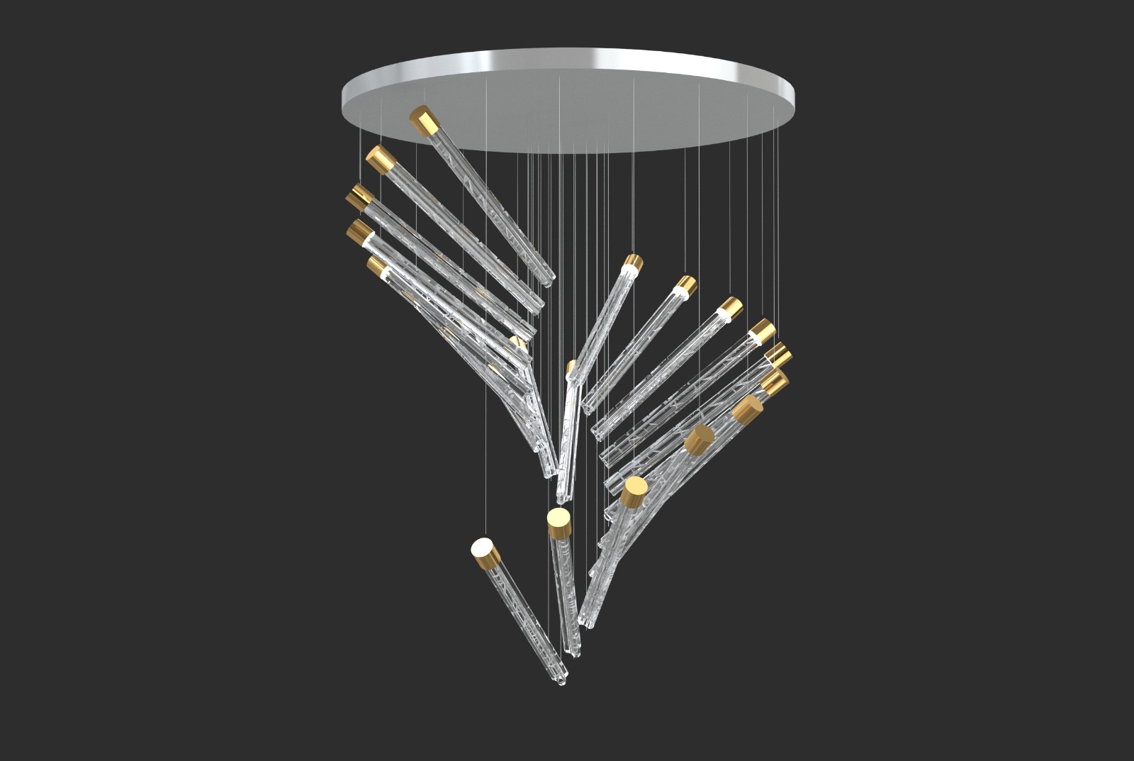 Color: crystal/champagne silvering  Diameter: 500 mm (19,69 in)  Height: 640 mm (25,20 in)  Weight: 4,5 kg  Light source: 20 x LED chip