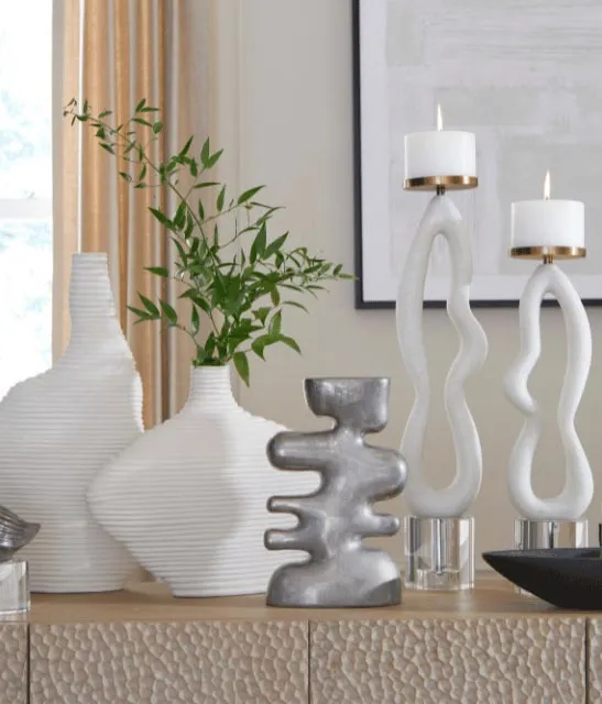 Botanicals, Bookends, Bowls/Trays, Boxes, Candleholders, Bottles/Canisters, Objects, Pillows, Sculptures, Tables Clocks, Vases/Urns and More!