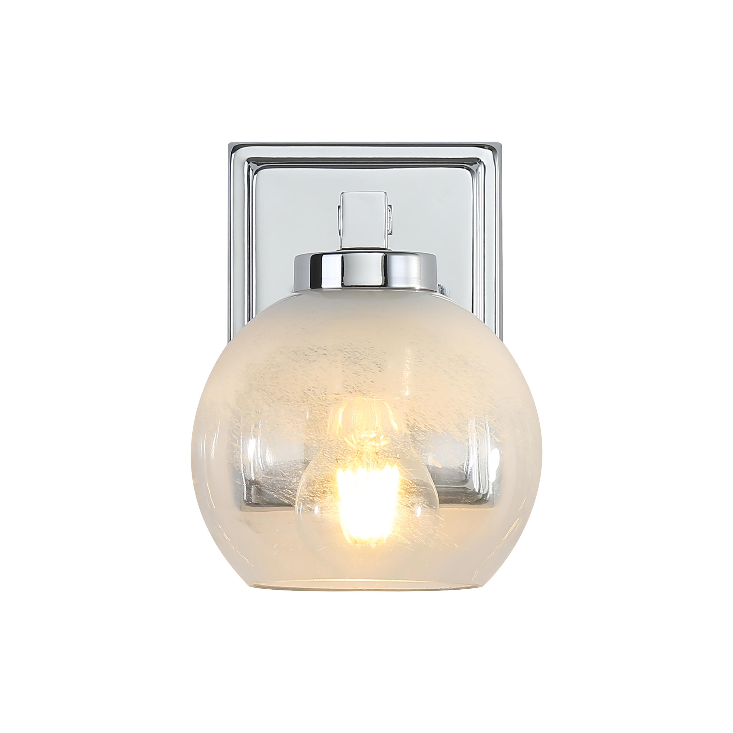Elliott 1-Light Bath Vanity - Chrome with Alabaster Glass