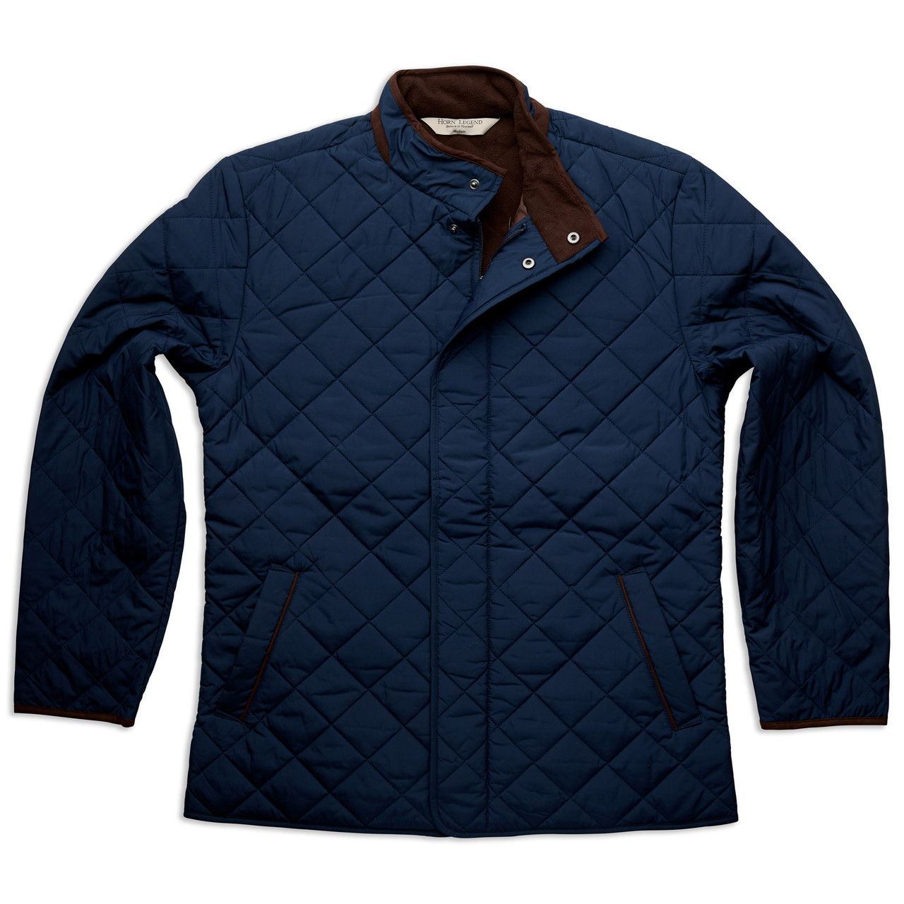 Men's Quilted Jacket with Fleece Lining and 7 inner pockets
