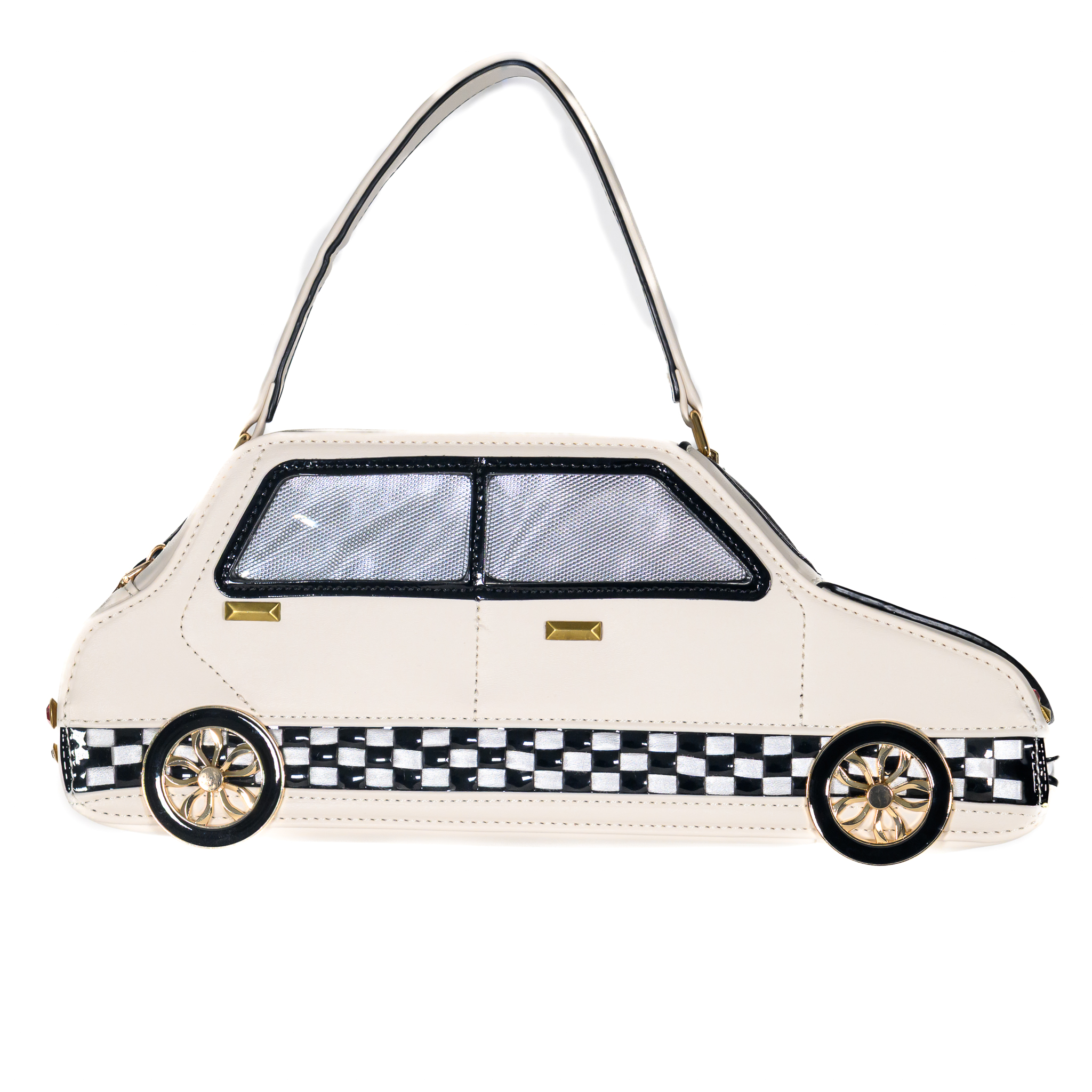 Timmy Woods White Vegan Leather Taxi Handbag