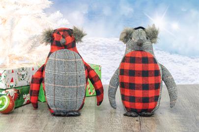 Buffalo Plaid Penguin Tabletop 2 Asst.