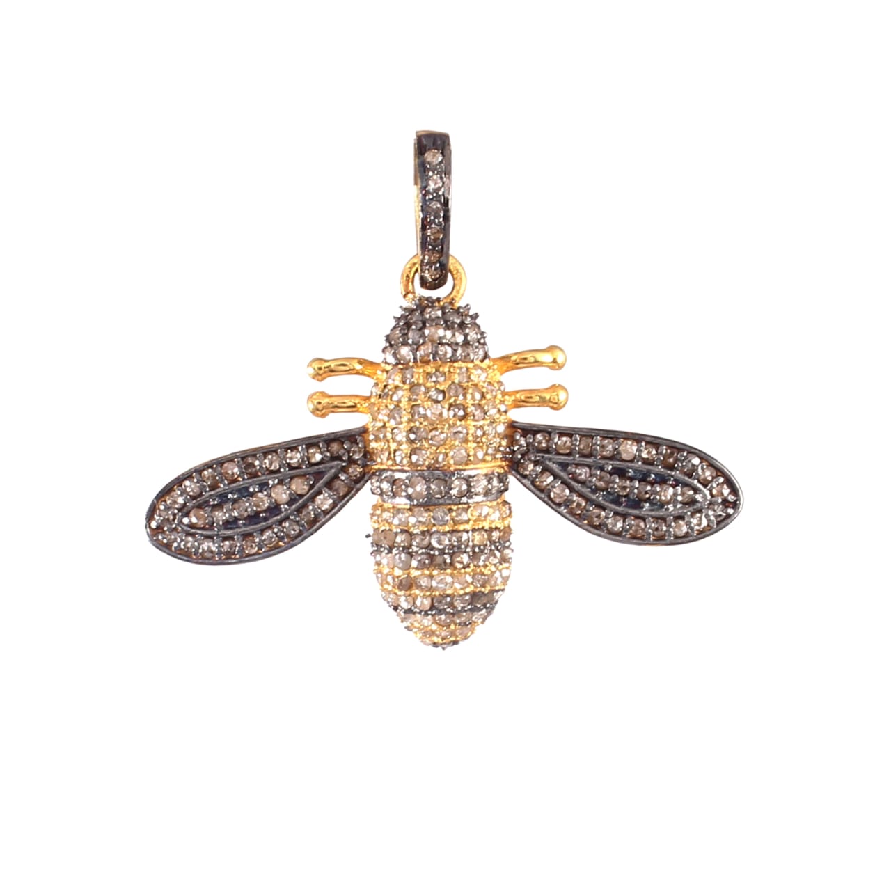 Pendant- 30 mm in Sterling Silver and Rose cut Diamond. 2.0 carat Diamond