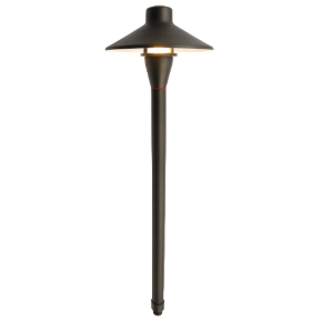 Irradiar Landscape Path Lights feature durable 6.8″ die-cast brass in Antique Brass or Black with clear glass and 360° downlight. Ideal for paths and gardens, they offer subtle, even lighting.