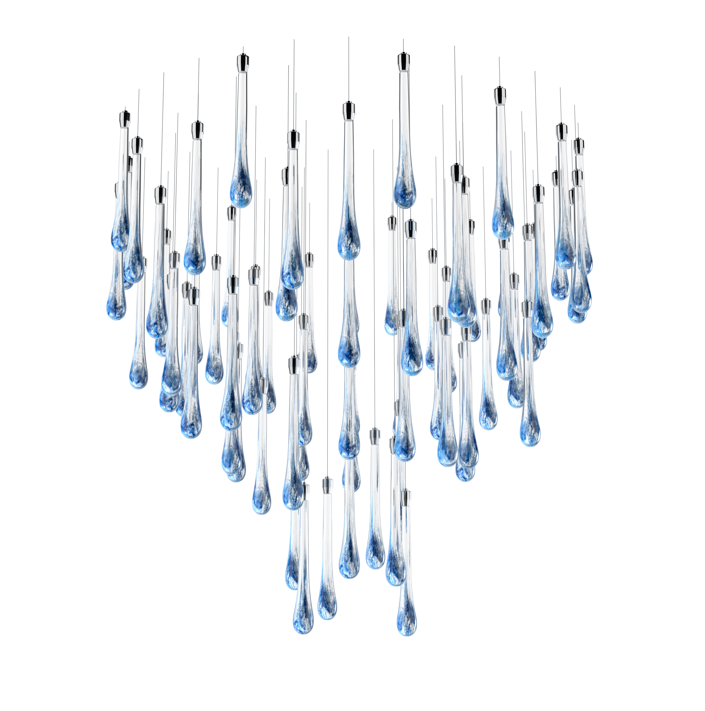 Color: crystal + middle blue + turquoise + soda Diameter: 1000 mm (39,37 in) Height: 1050 mm (41,34 in) Weight: 20 kg Light source: 20 x LED chip