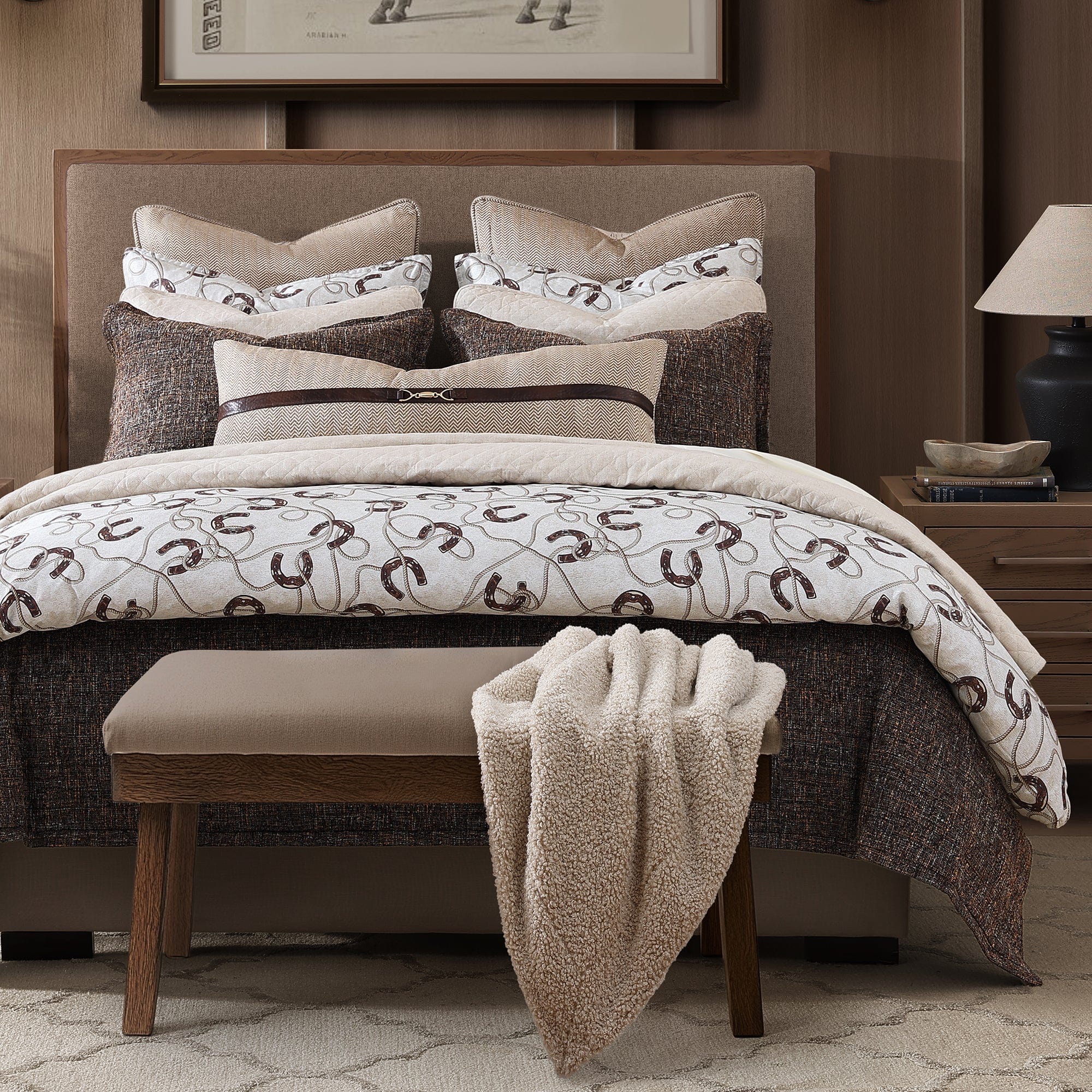 Bring sophisticated equestrian style into your home with our Pierre Equestrian Comforter Set, our spin on an iconic Tasha Polizzi print.