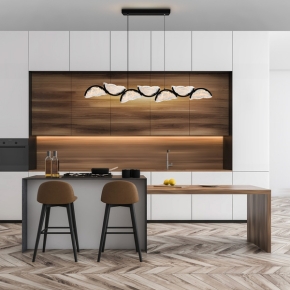 A breathtaking centerpiece that combines modern elegance with artisanal craftsmanship. This stunning chandelier features a sleek black finish, adding a touch of bold sophistication to any room.