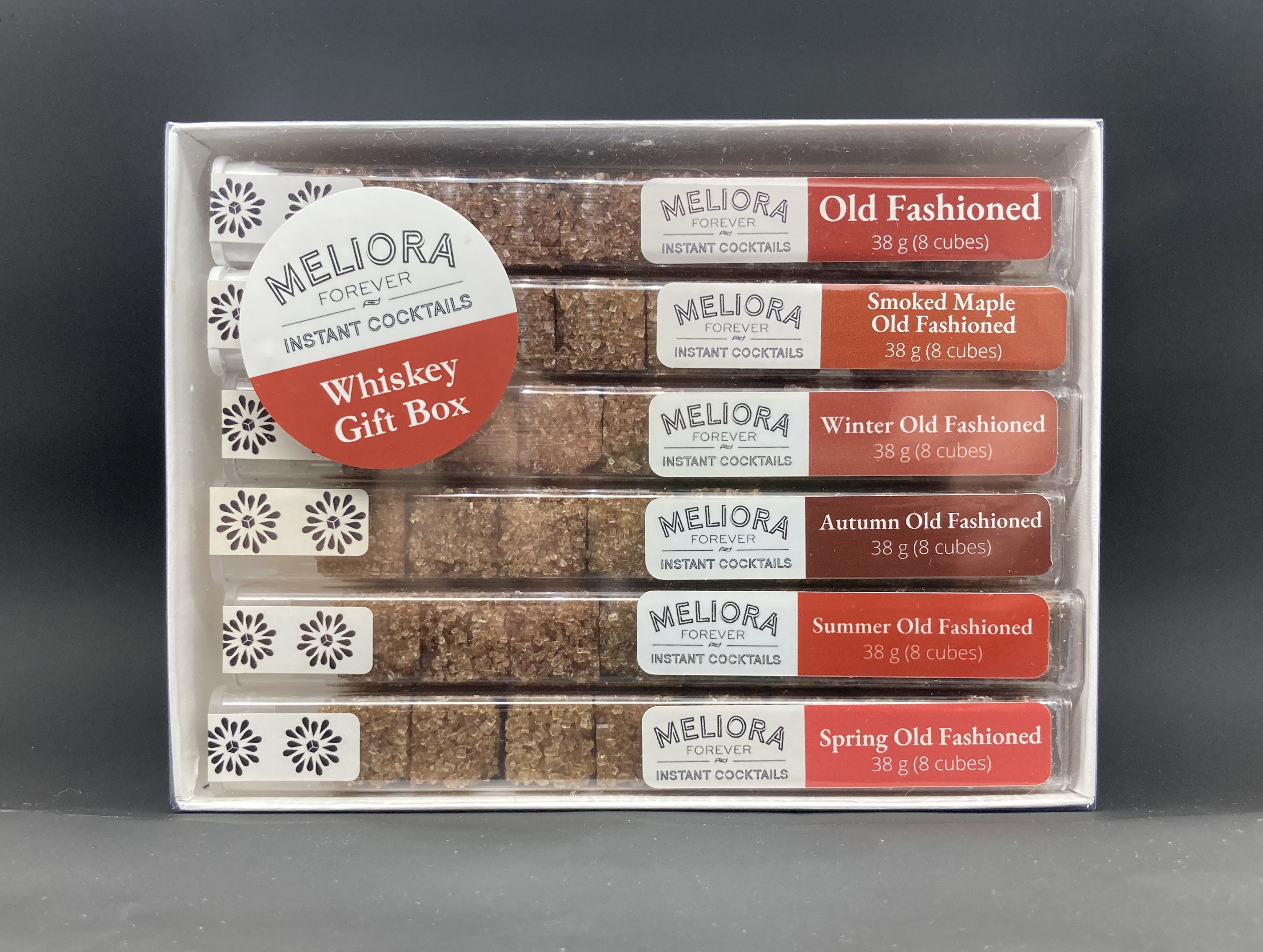 Includes shrink wrapped box containing all 6 Old Fashioned flavors