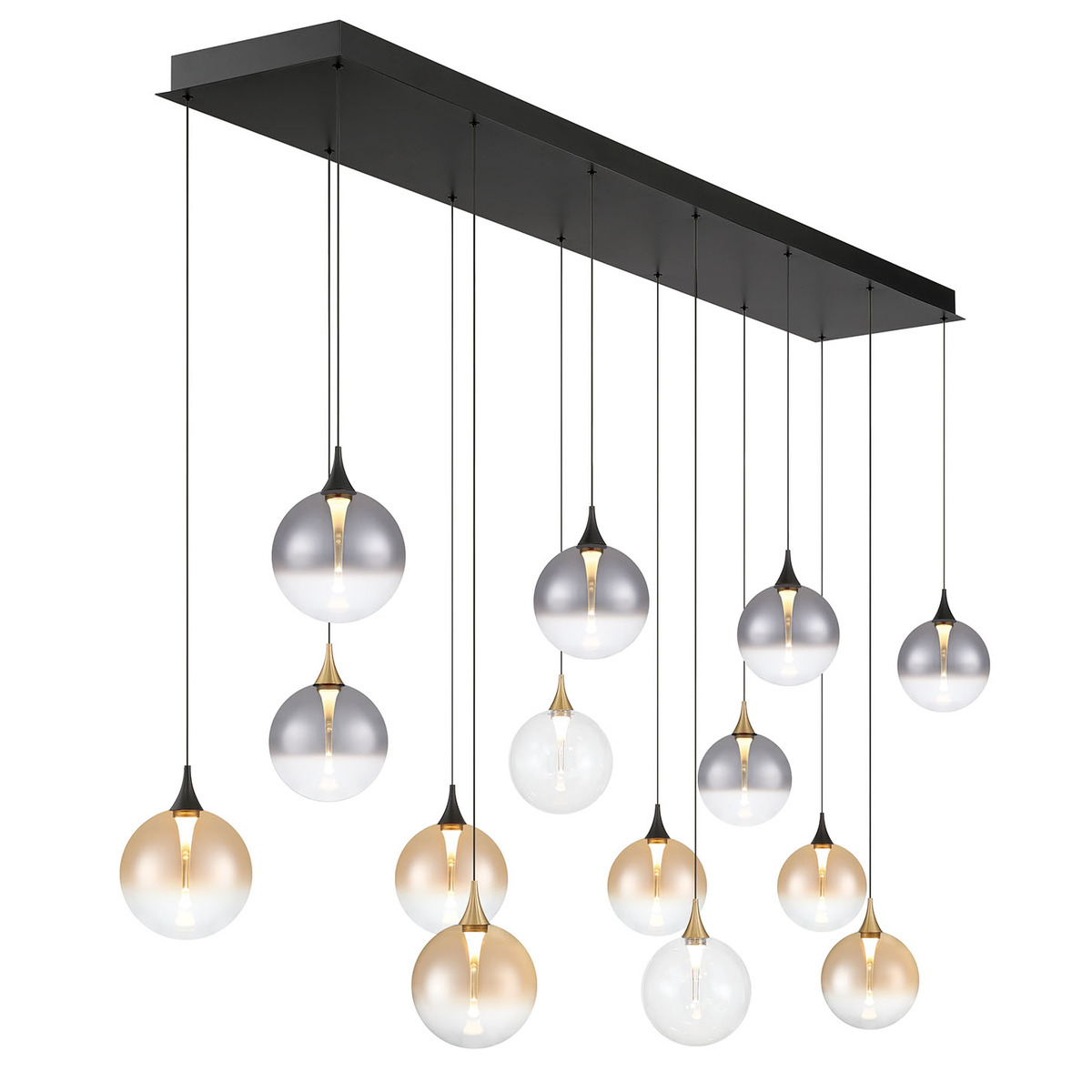 14-Light 72" Integrated LED Multi Drop Chandelier 