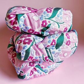 Pink, purple, blue, and green floral headband. Perfect accessory for a garden party or any spring or summer occasion!