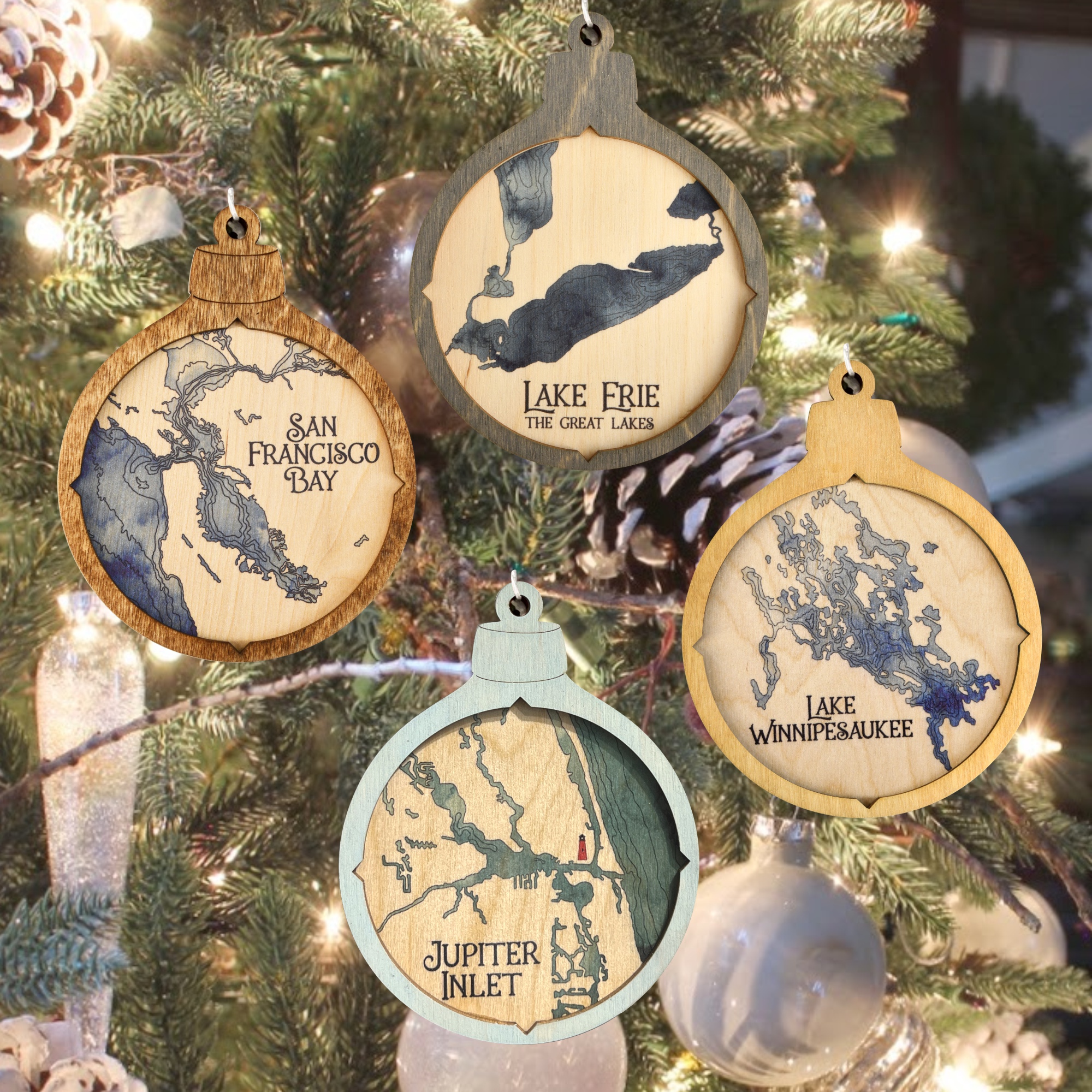 Assorted Locations Coastal Holiday Ornaments