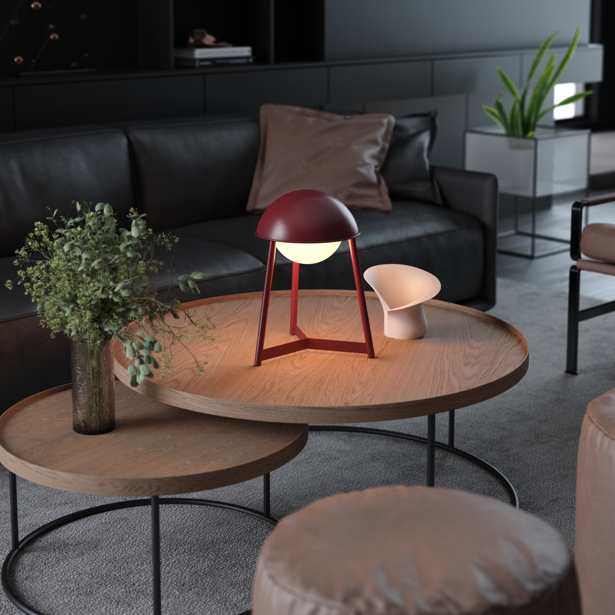 Inspired by the 1950’s, these cordless lights combine an elegant domed iron shade with a milky glass diffuser that provides sophisticated glare-free illumination for any task.