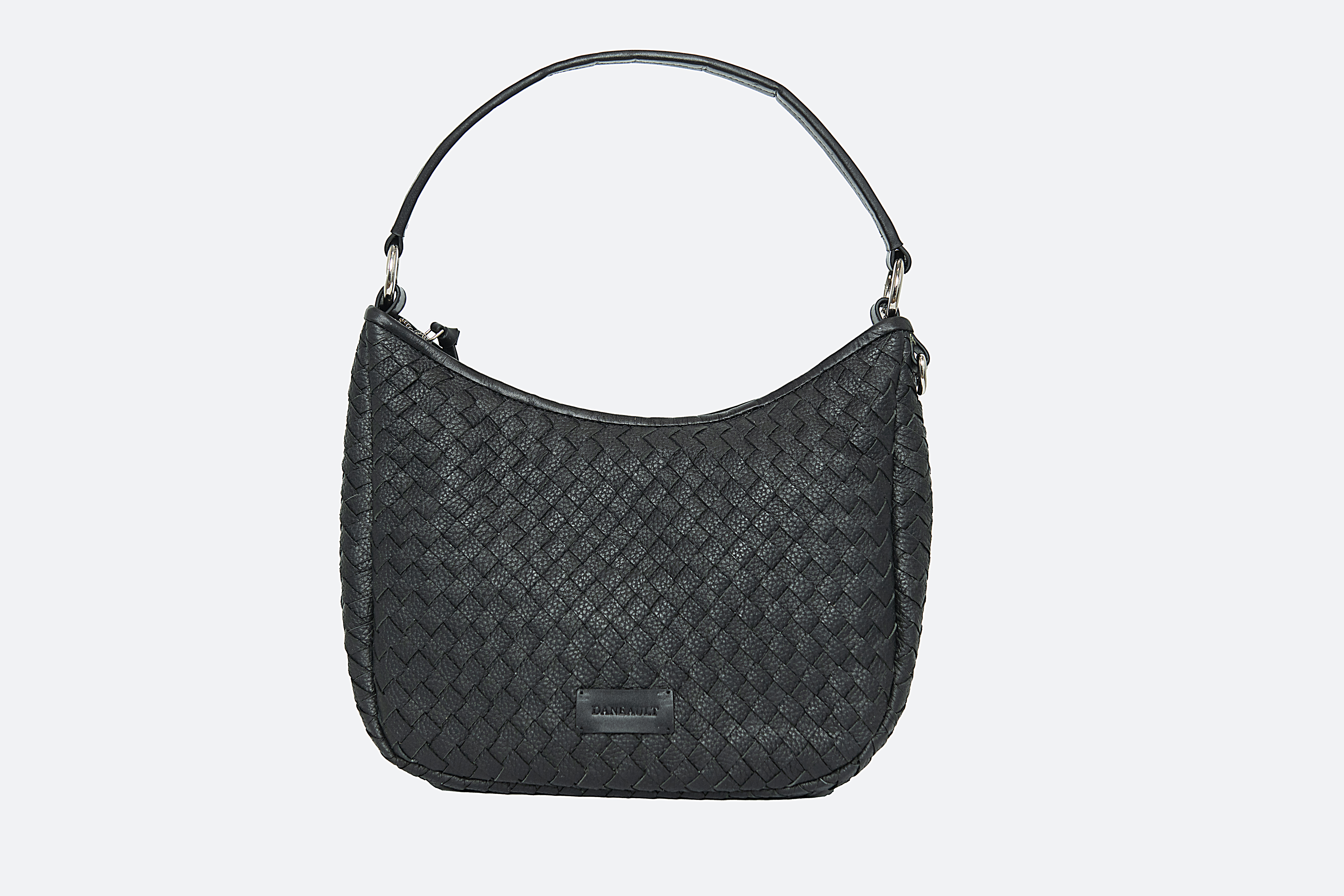 Leather Hand Woven Purse in Black